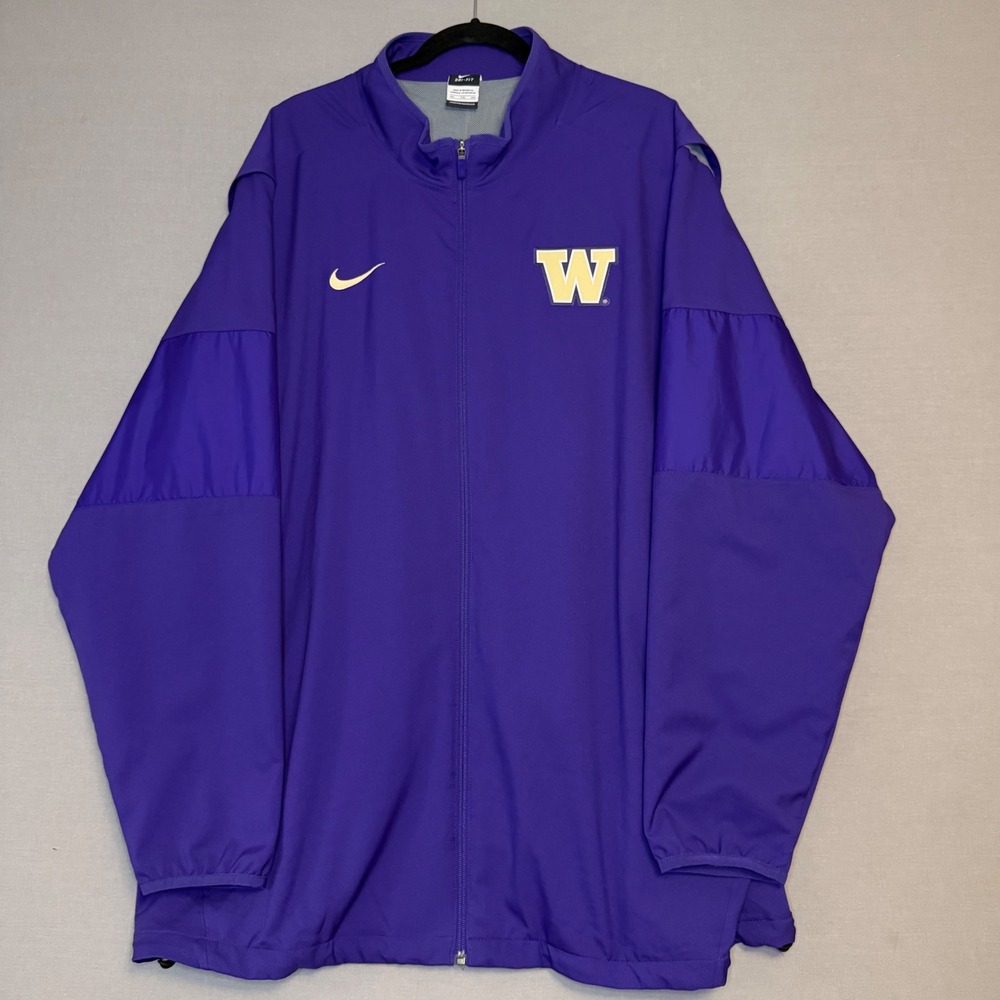 Nike Washington Huskies Jacket Mens 3XL Purple Dri-FIT Full Zip Windbreaker NCAA